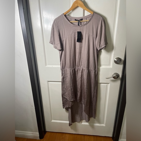 BCBG MAX AZRIA Taupe ANGELIKA CINDER HIGH-LOW DRESS Size S - Picture 5 of 9